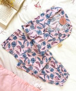 Pyjama Chemise Demi Manches Coton Imprimé