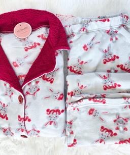 Pyjama Chemise Polaire & Imprimé Lapin