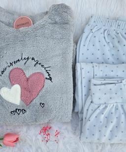 Pyjama Polaire Imprimé Cœurs