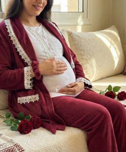 Pyjama 3 Pièces & Un Accessoire Velours Double Face ou Bordeaux
