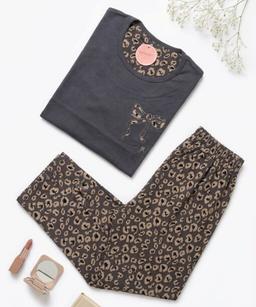 Pyjama Coton & Beige Imprimé Papillon
