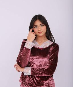 Pyjama Velours & Dentelle Vieux