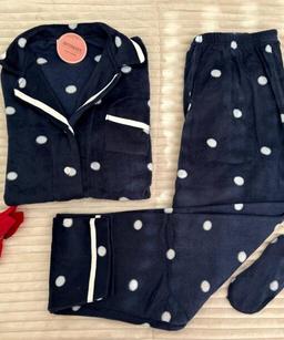 Pyjama Chemise Polaire Marine Pointillé