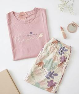 Pyjama Short Coton Imprimé Fleurs