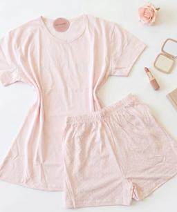 Pyjama Short Demi Manches Coton Bébé Pointillé