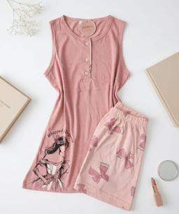 Pyjama Short Coton Nude