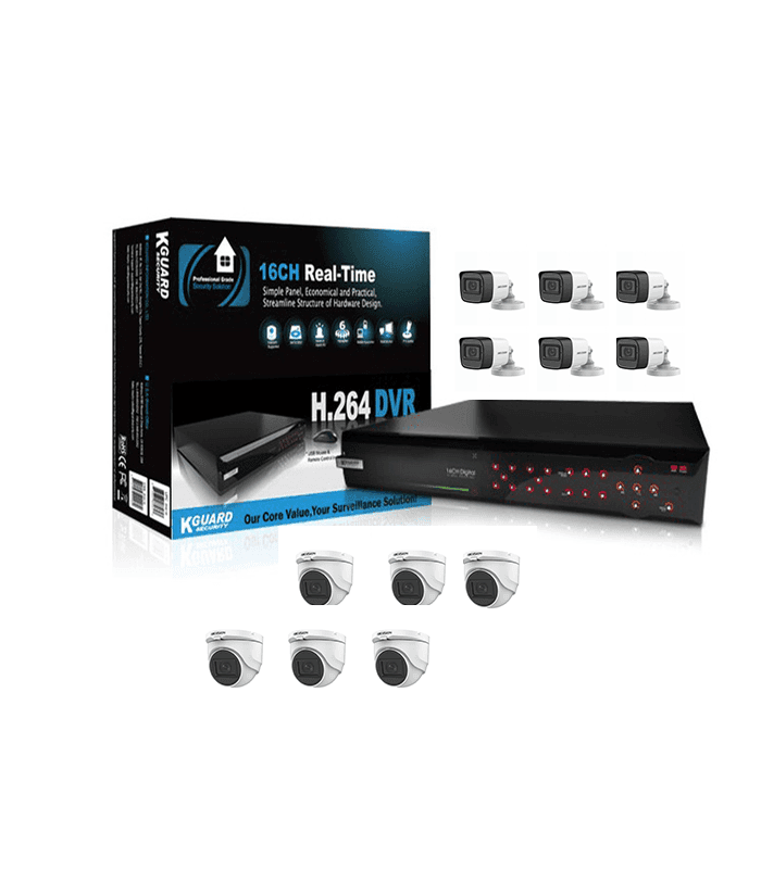 Hikvision dvr kguard + 12 cameras