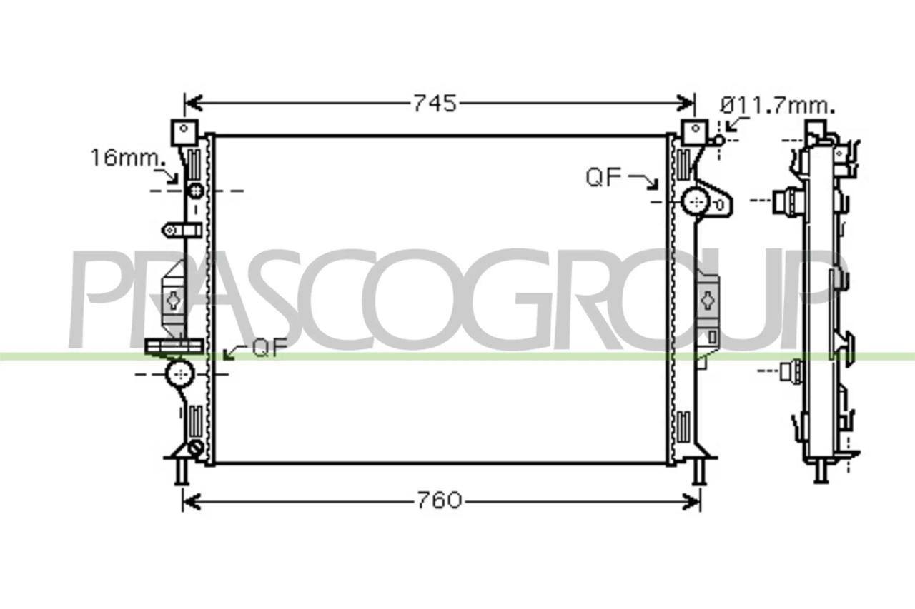 PRASCO Radiateur, refroidissement du moteur PRASCO