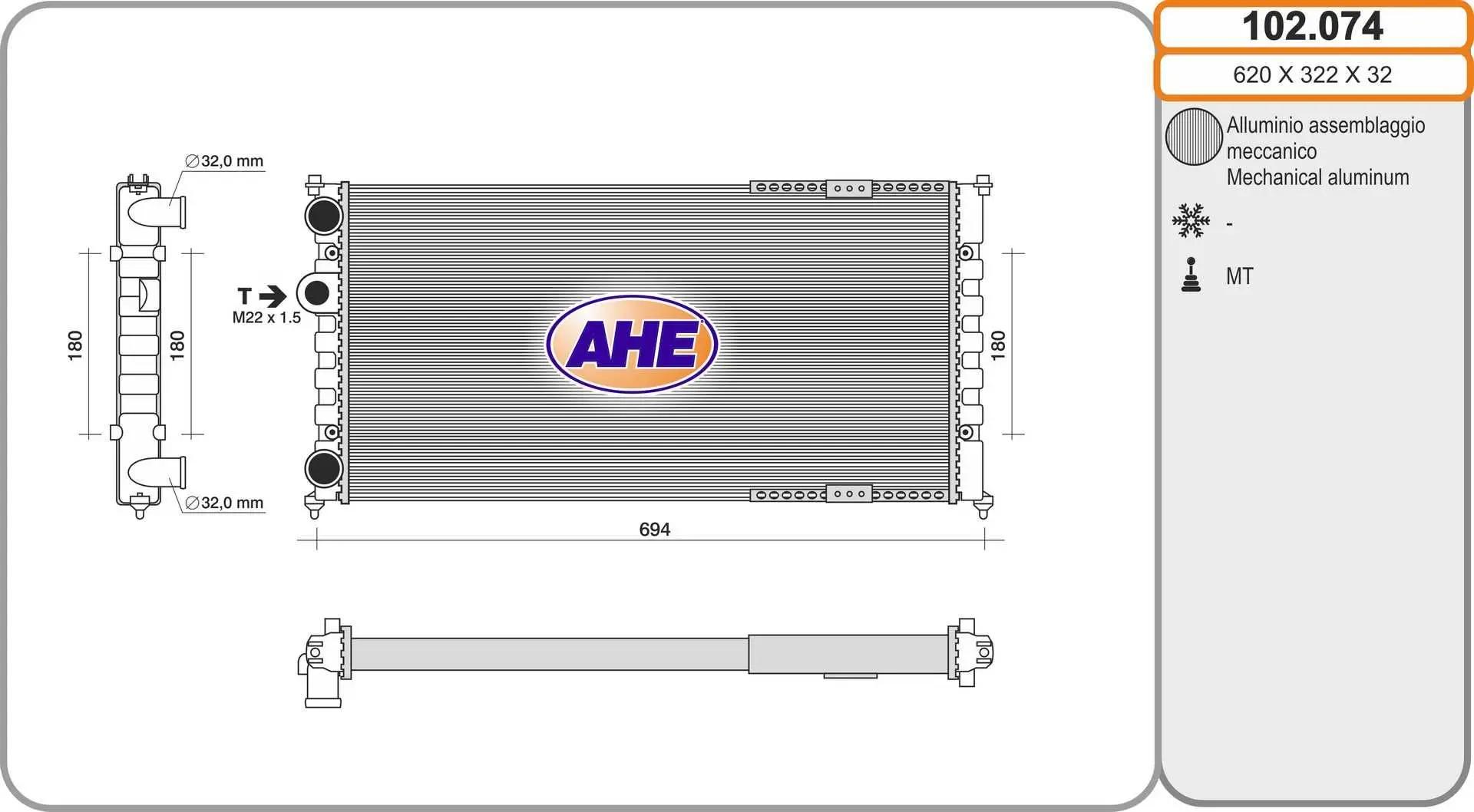 AHE Radiateur, refroidissement du moteur AHE