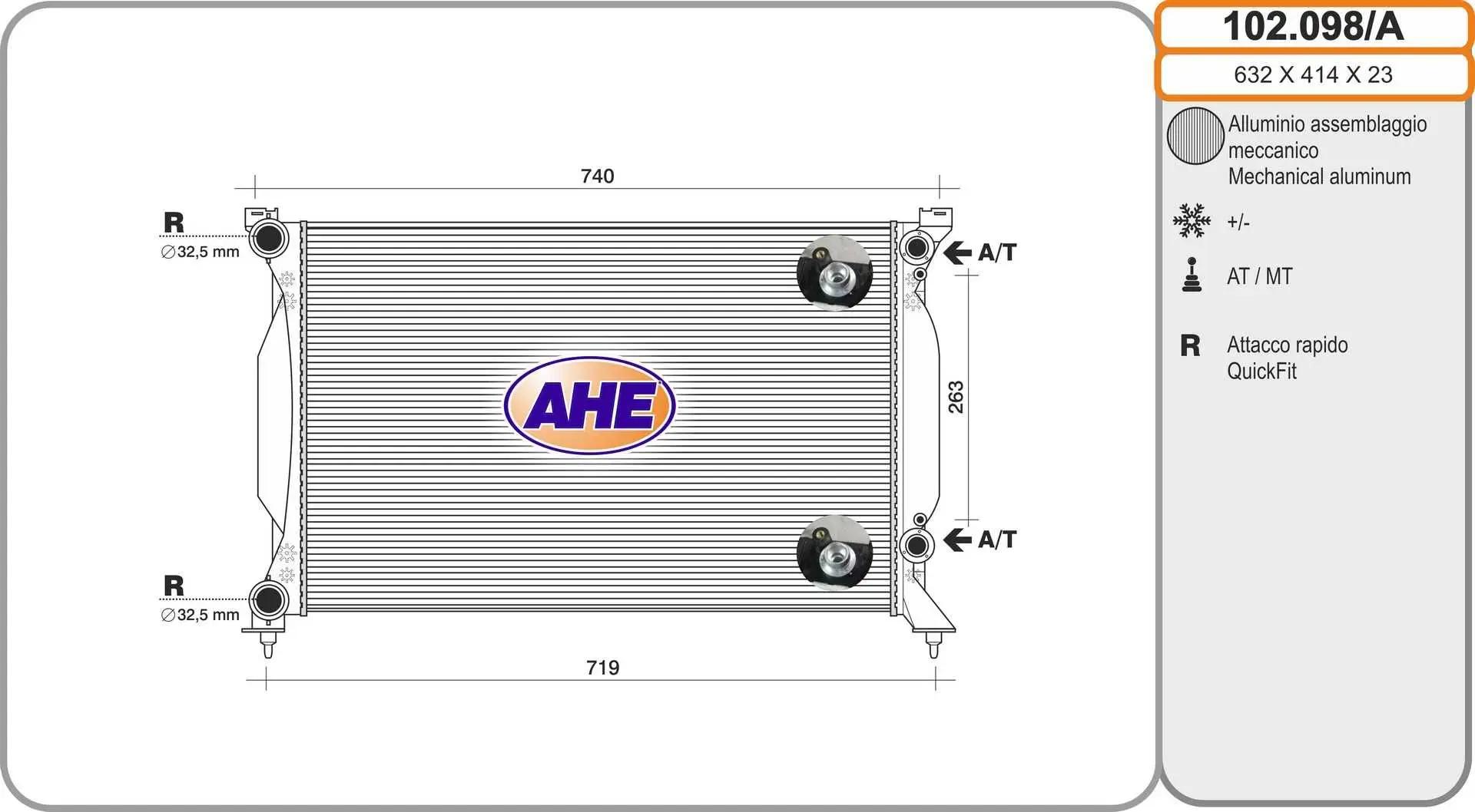 AHE Radiateur, refroidissement du moteur AHE