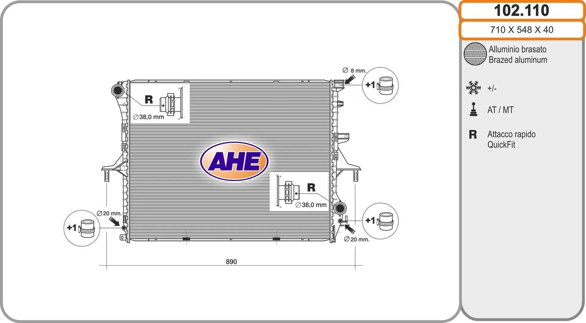 AHE Radiateur, refroidissement du moteur AHE