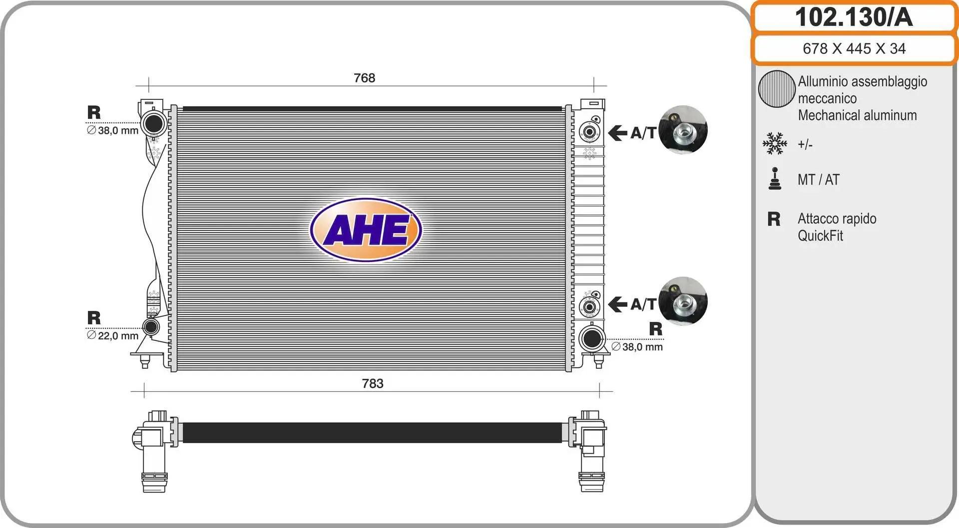 AHE Radiateur, refroidissement du moteur AHE