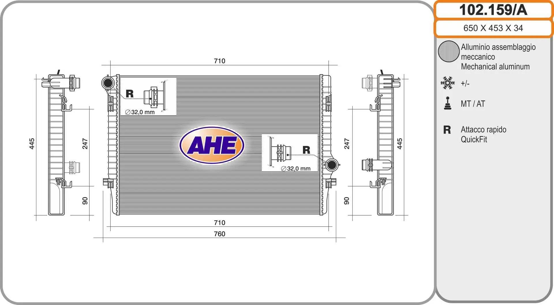 AHE Radiateur, refroidissement du moteur AHE
