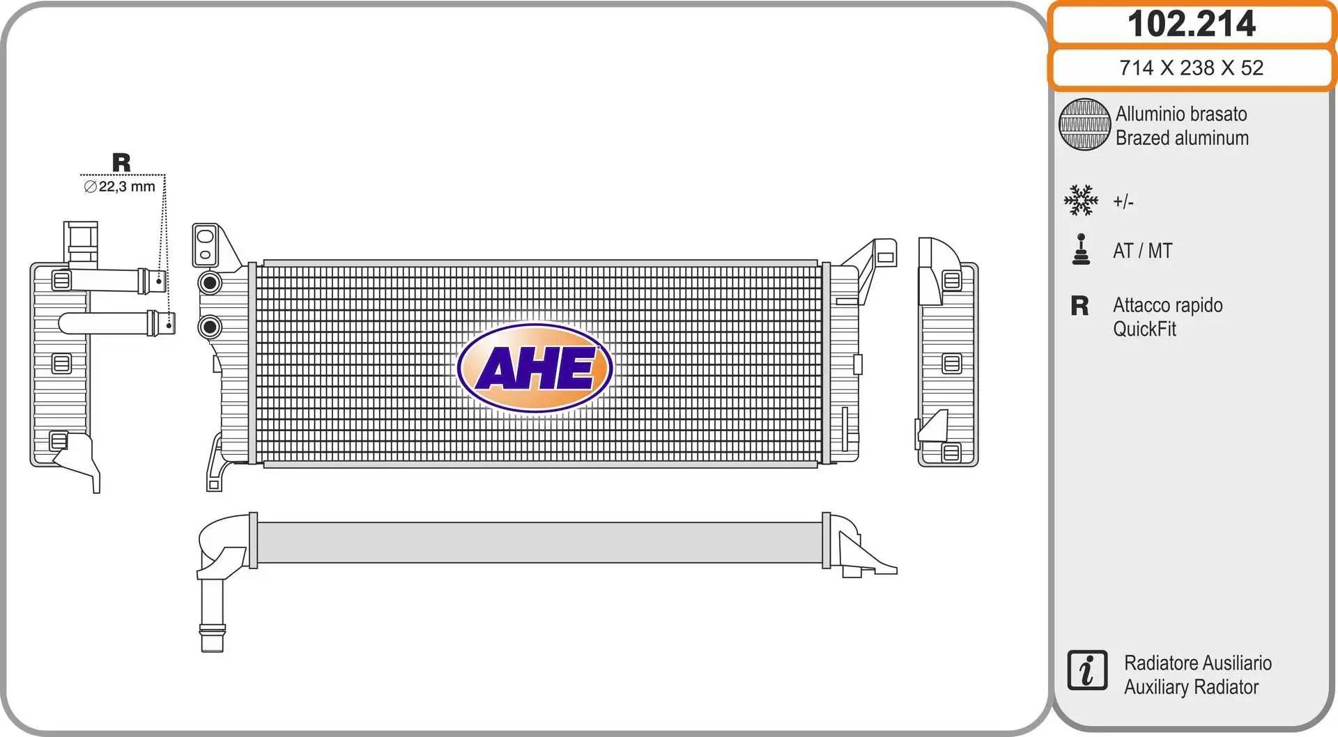 AHE Radiateur, refroidissement du moteur AHE