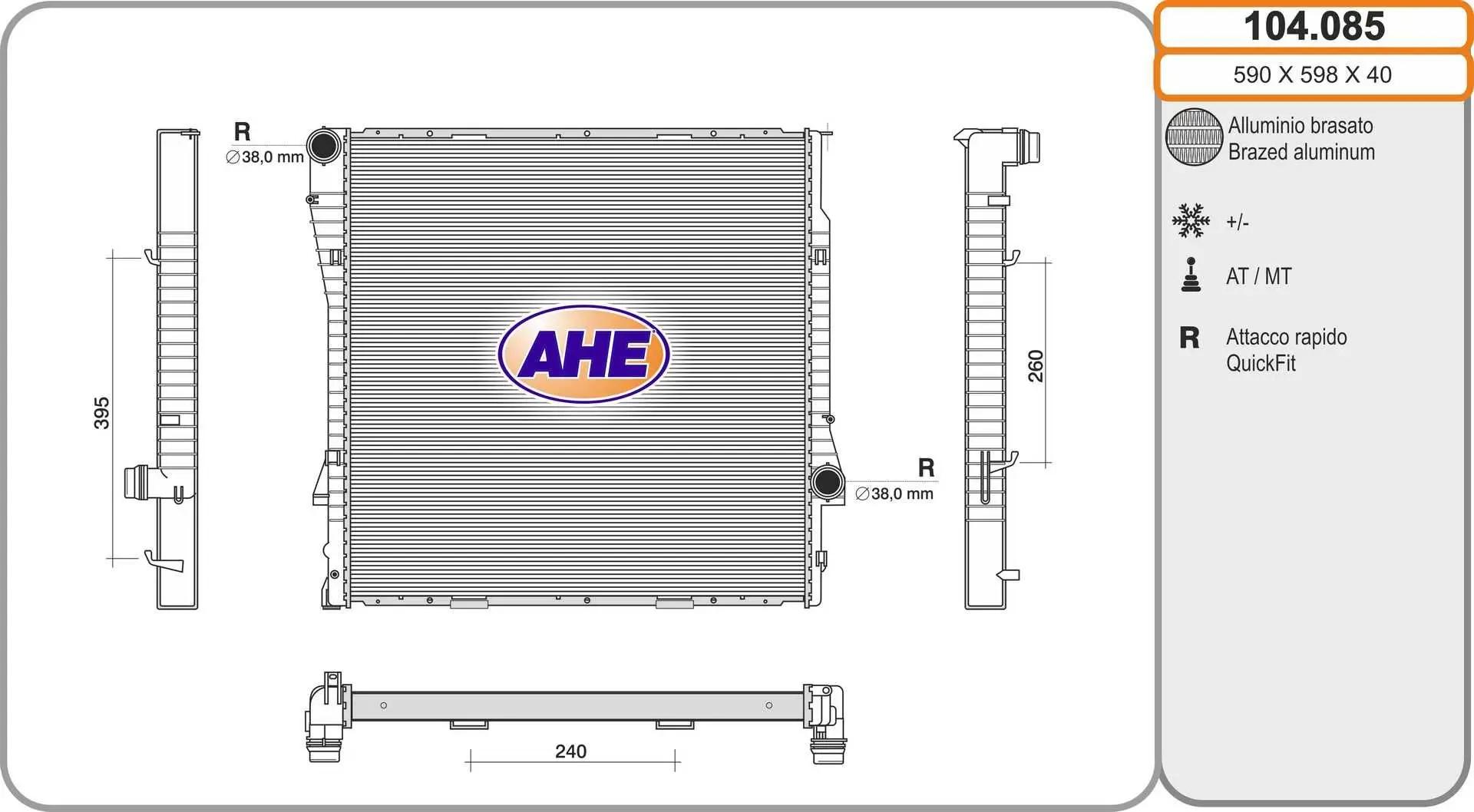 AHE Radiateur, refroidissement du moteur AHE