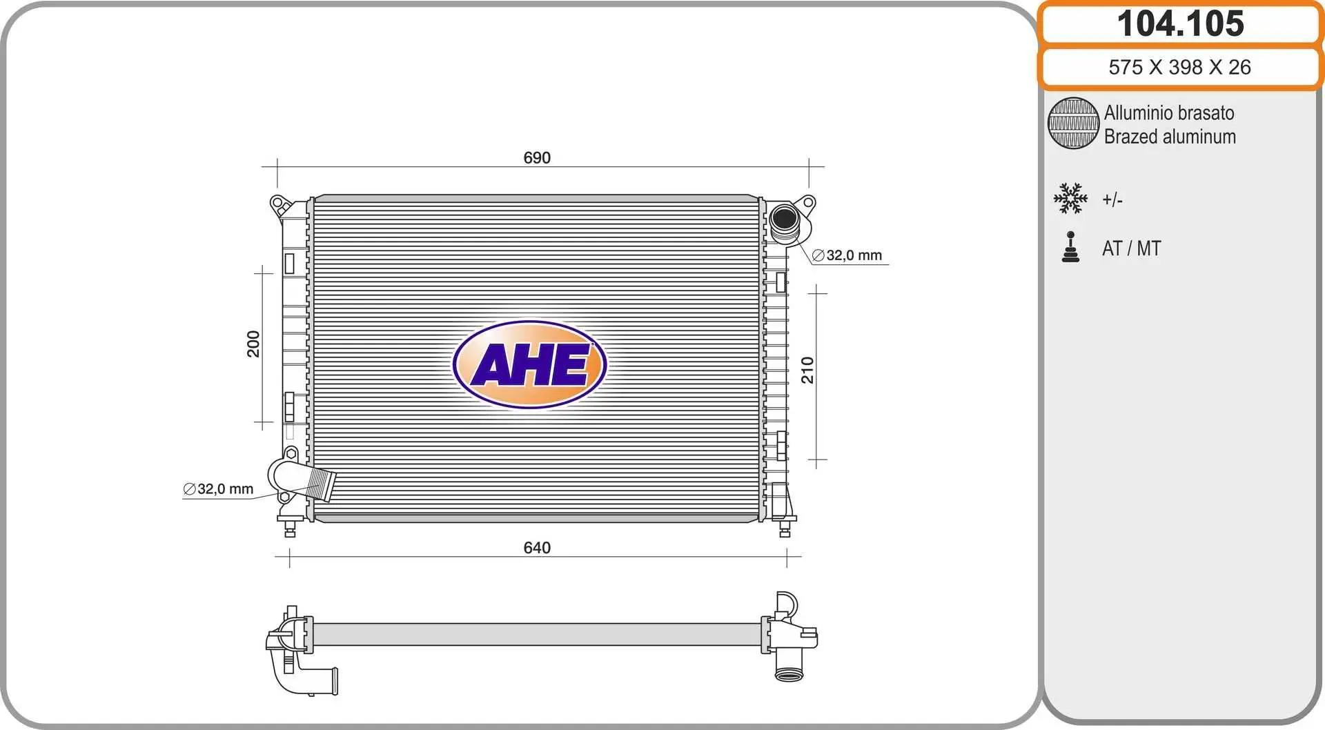AHE Radiateur, refroidissement du moteur AHE