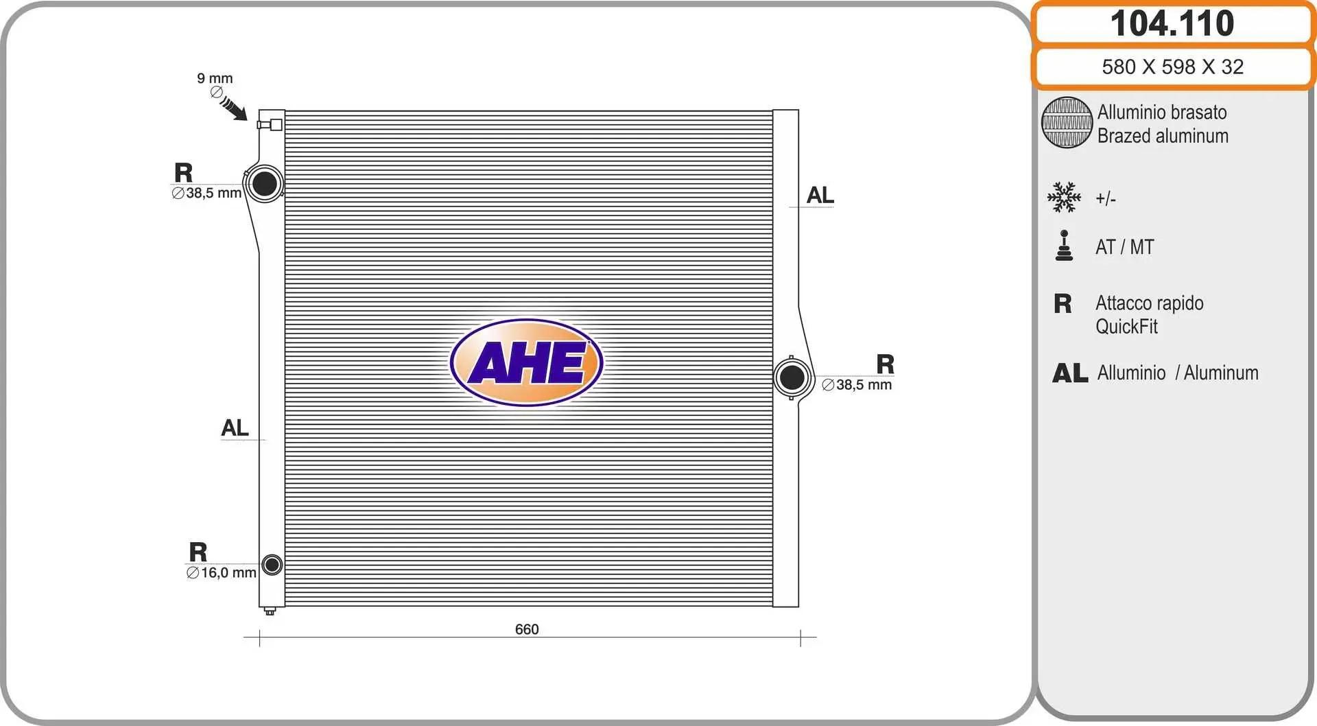 AHE Radiateur, refroidissement du moteur AHE