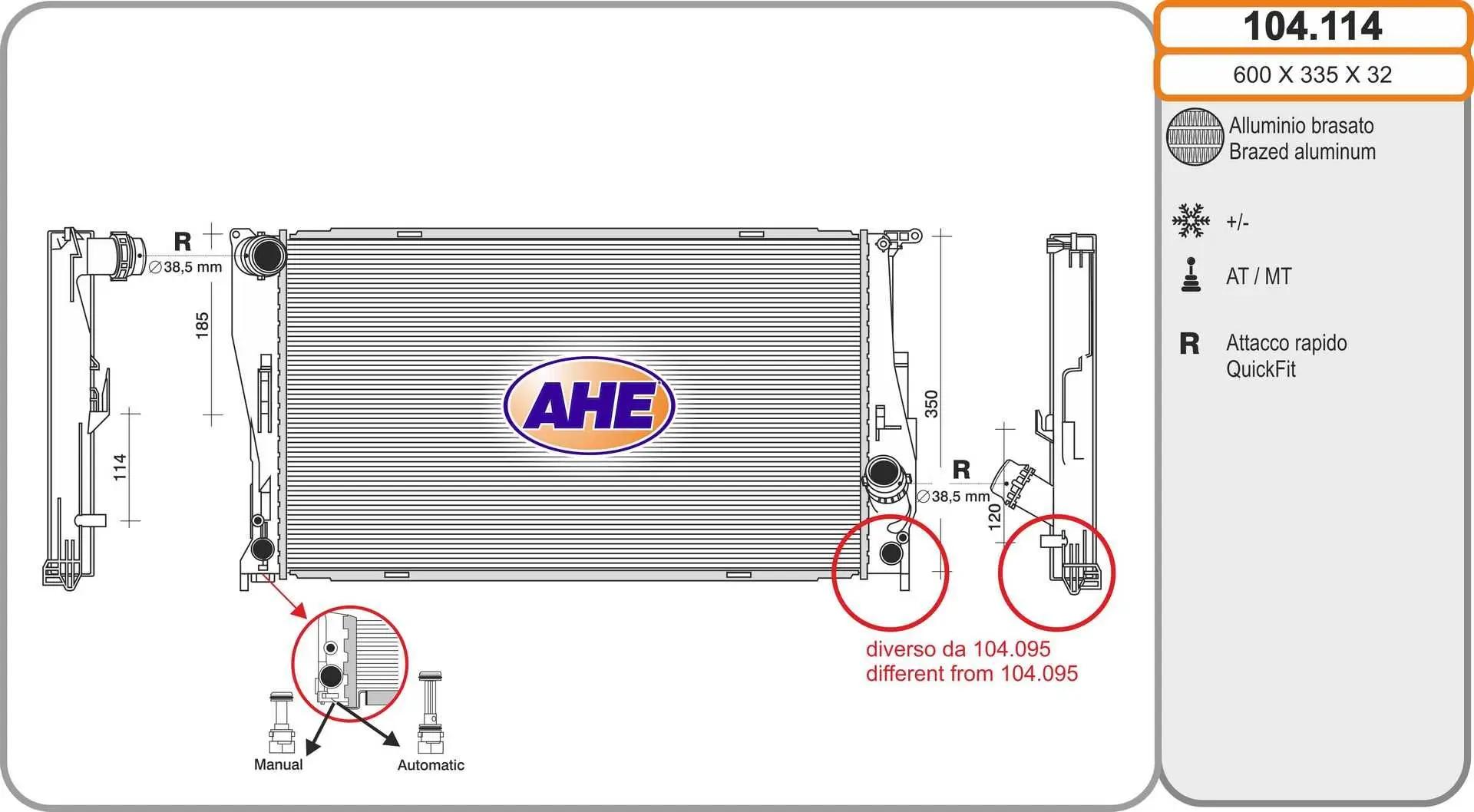 AHE Radiateur, refroidissement du moteur AHE
