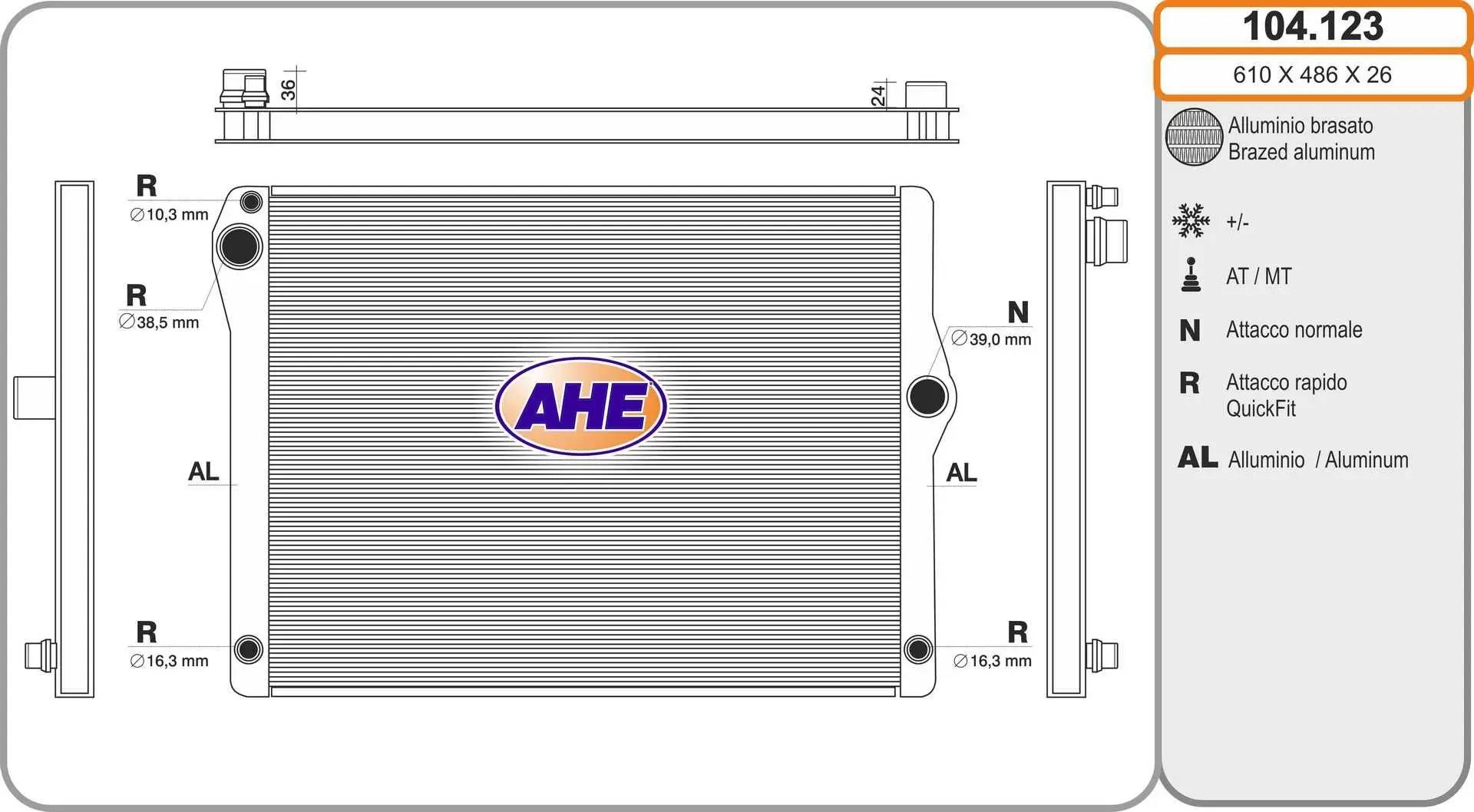 AHE Radiateur, refroidissement du moteur AHE