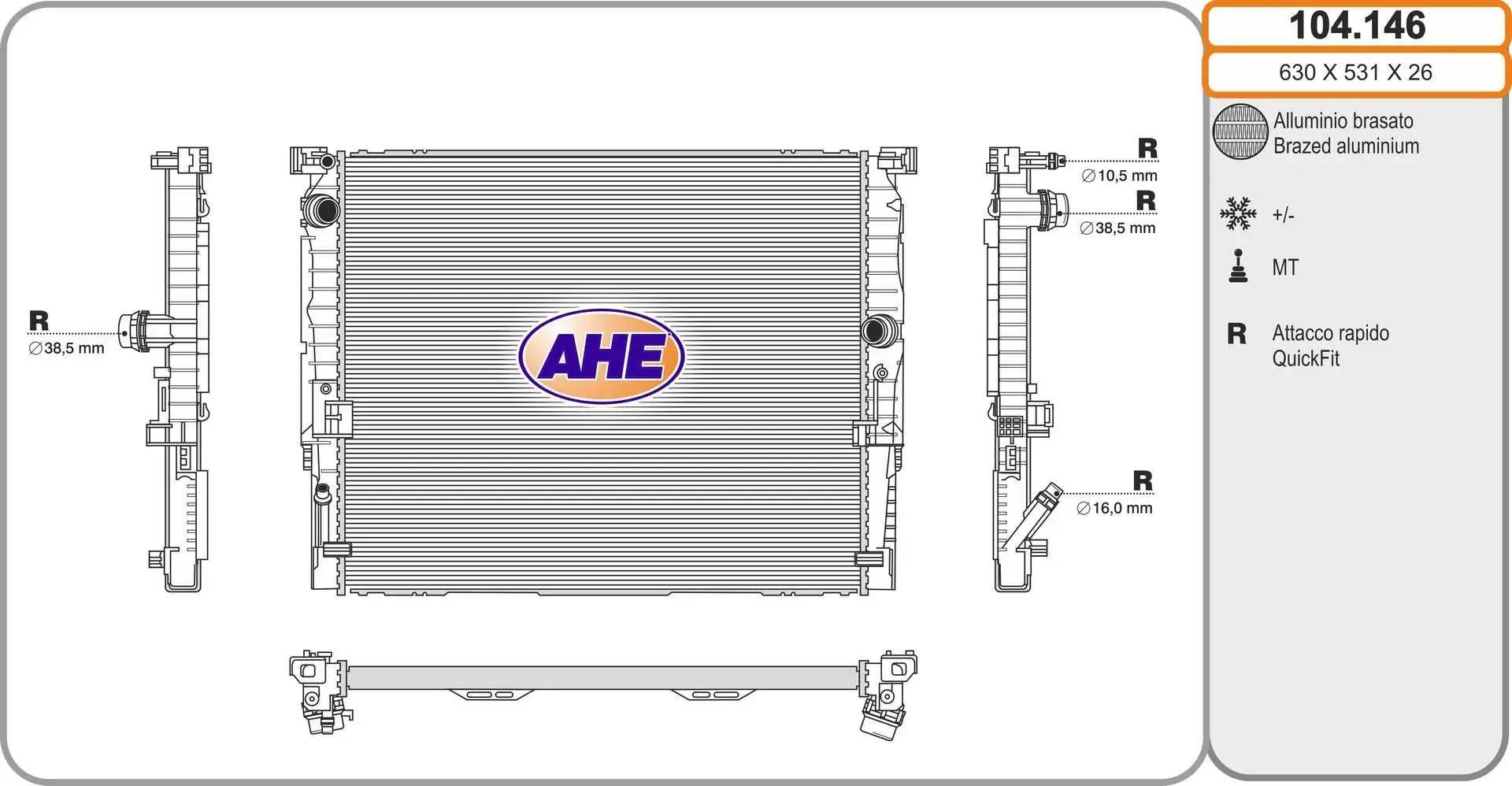 AHE Radiateur, refroidissement du moteur AHE
