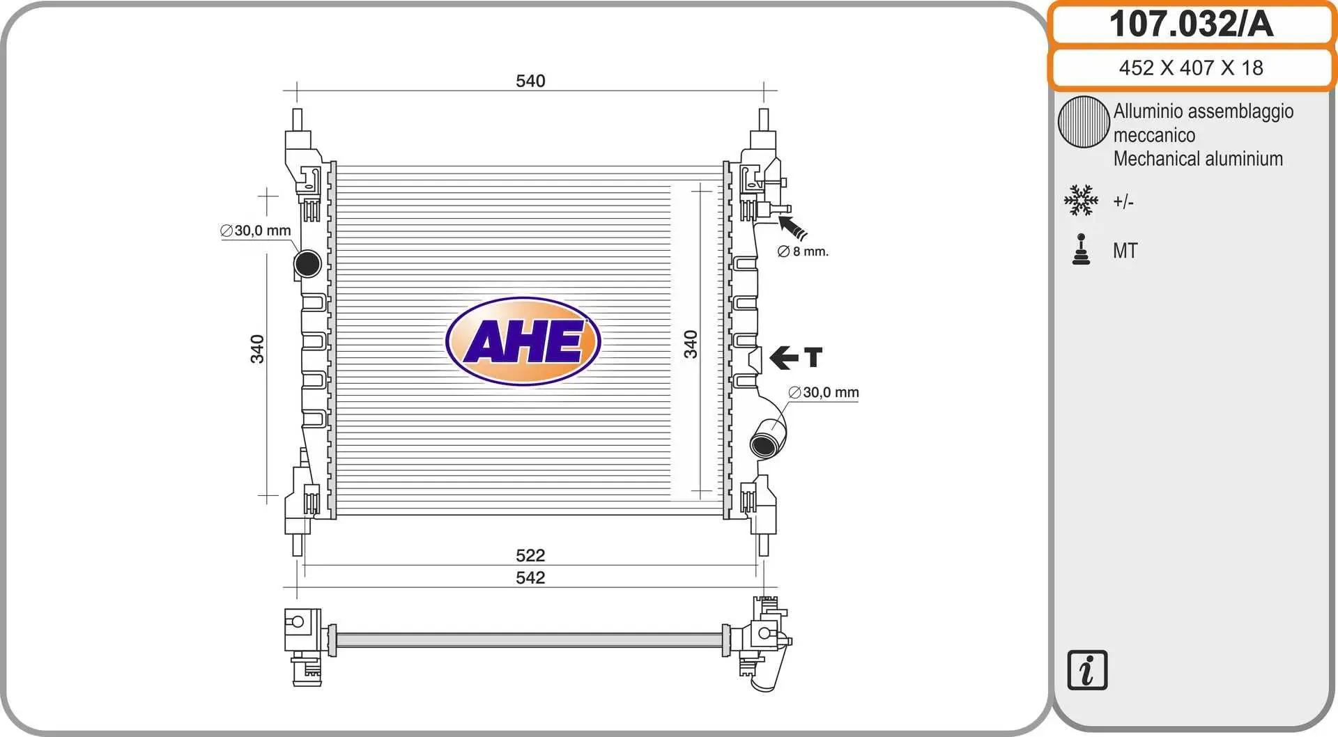 AHE Radiateur, refroidissement du moteur AHE
