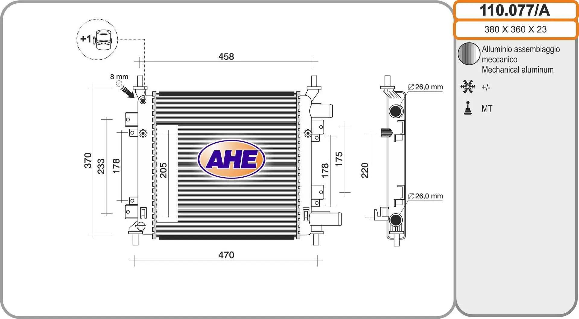 AHE Radiateur, refroidissement du moteur AHE