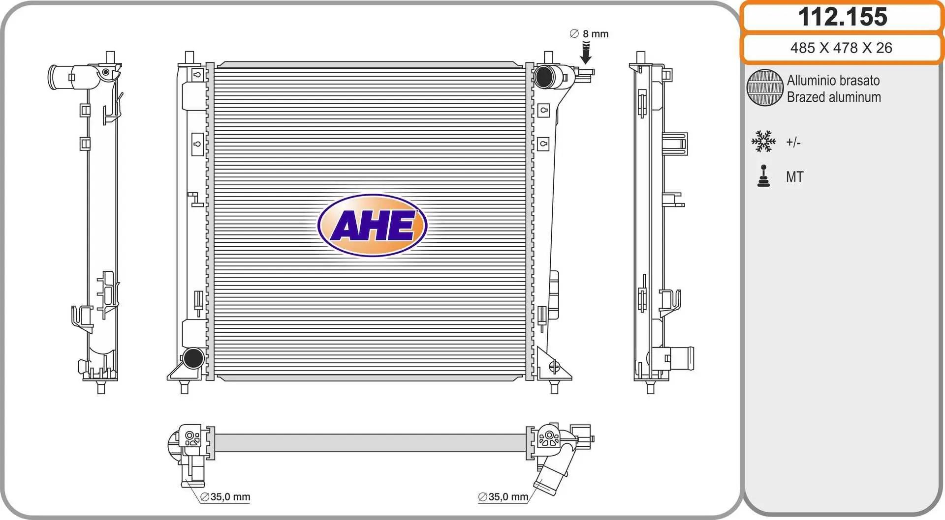 AHE Radiateur, refroidissement du moteur AHE