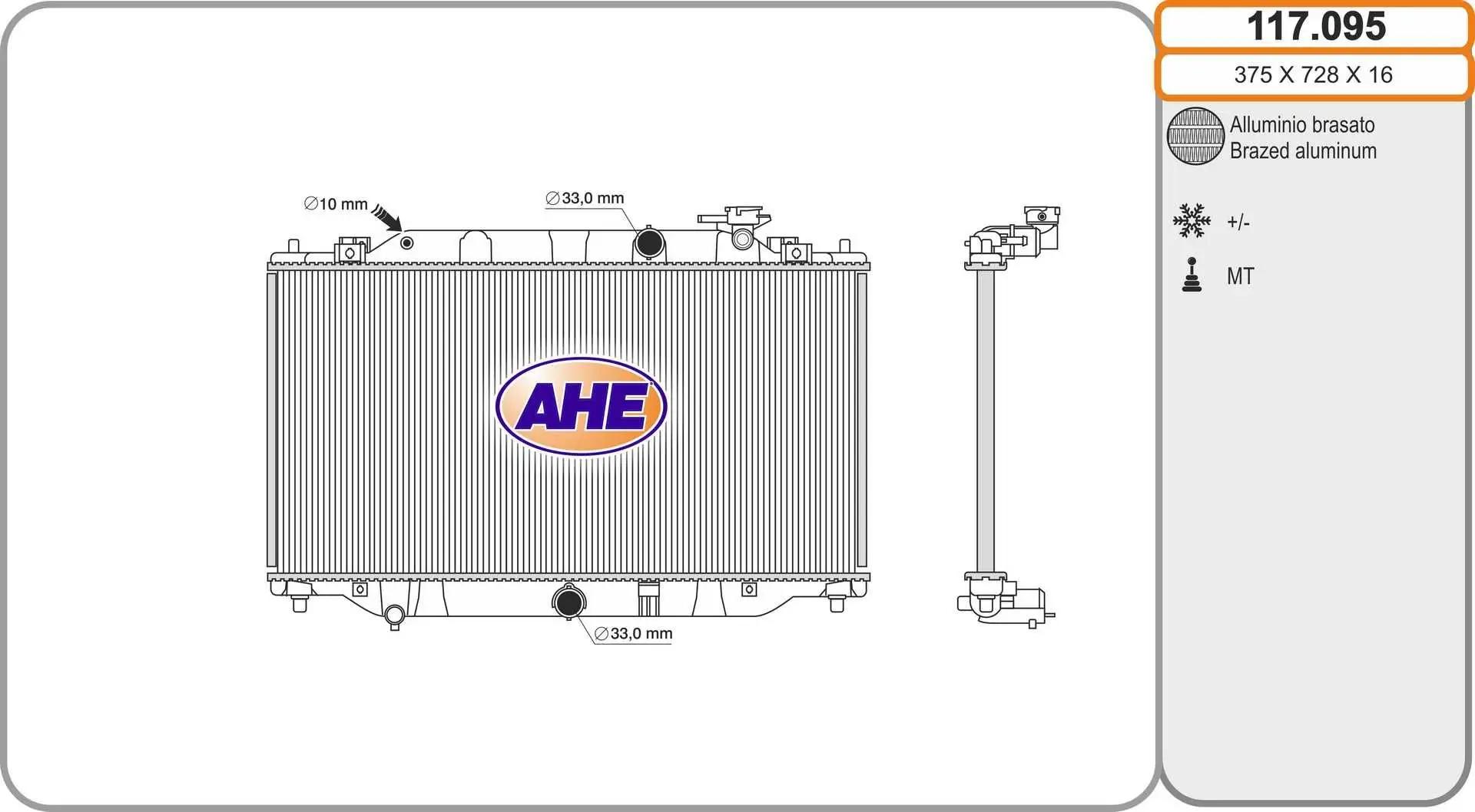 AHE Radiateur, refroidissement du moteur AHE