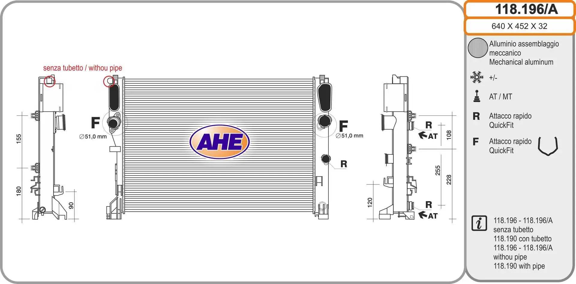 AHE Radiateur, refroidissement du moteur AHE