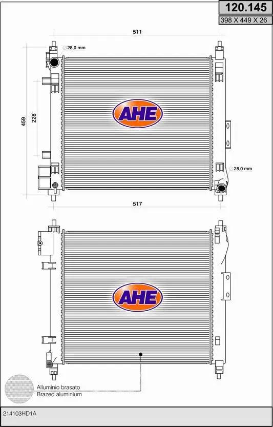 AHE Radiateur, refroidissement du moteur AHE
