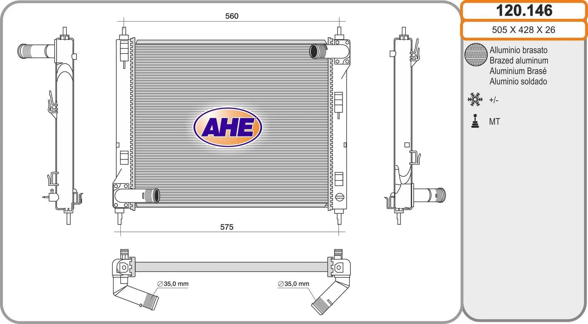 AHE Radiateur, refroidissement du moteur AHE