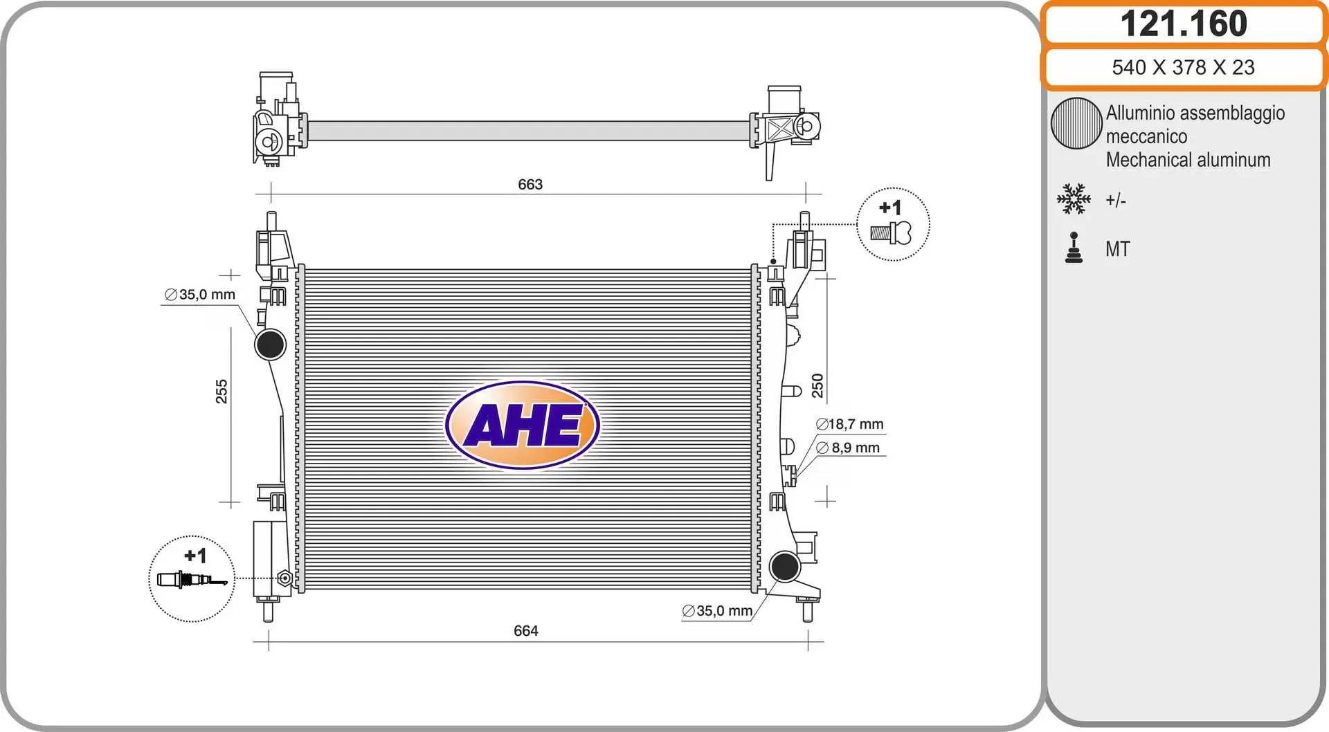 AHE Radiateur, refroidissement du moteur AHE
