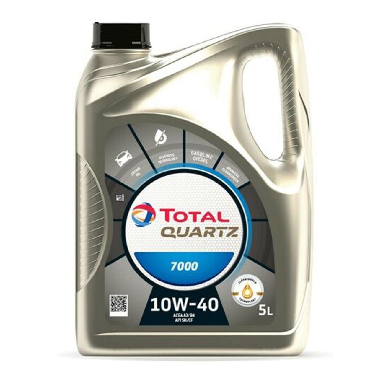 TOTAL HUILE MOTEUR TOTAL QUARTZ 7000 10W40 5L MADE IN FRANCE