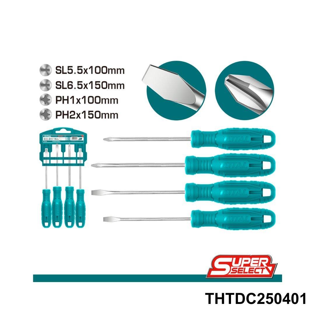 TOTAL jeu de 4 tournevis THTDC250401