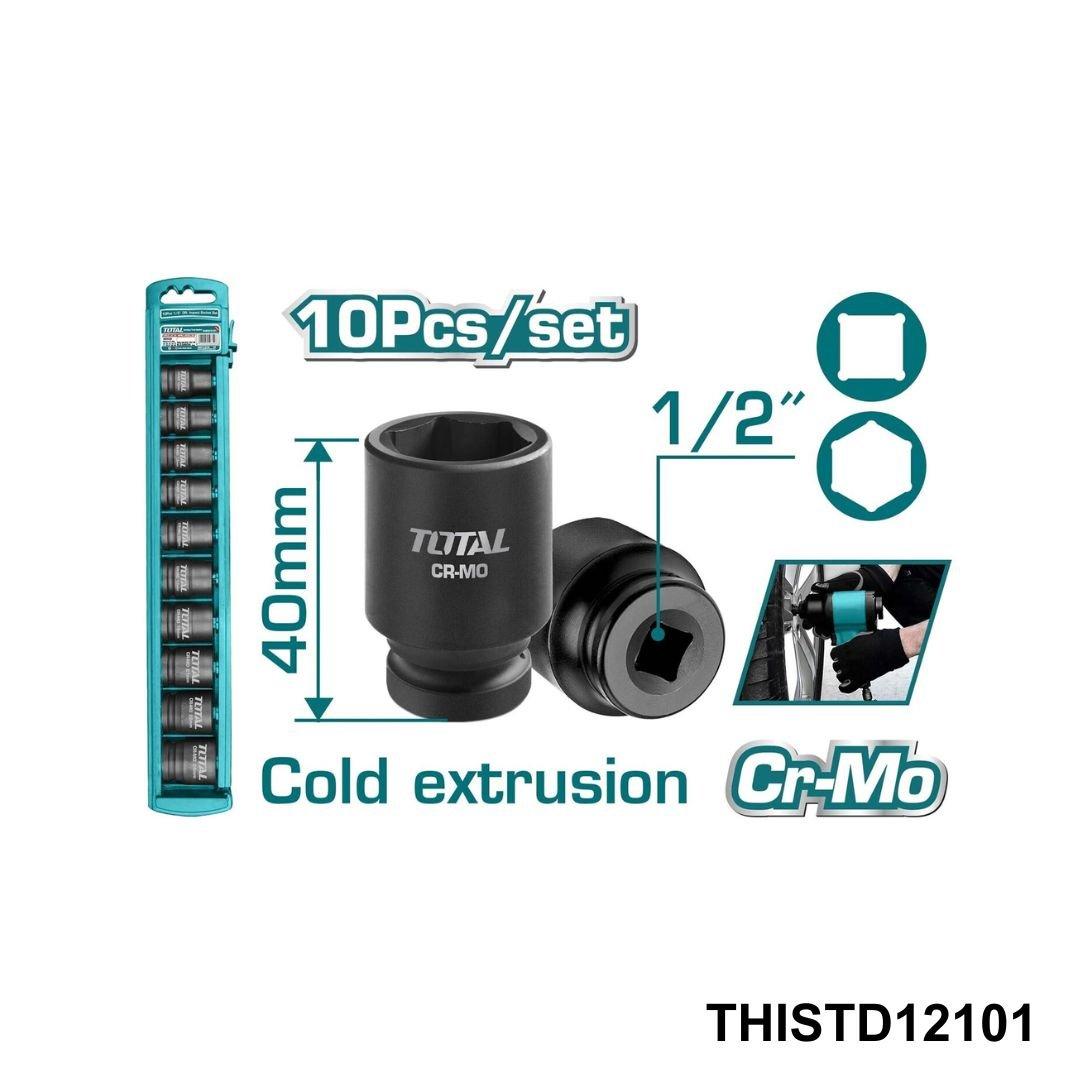 TOTAL jeu de douille a choc 1 2 10p THISTD12101