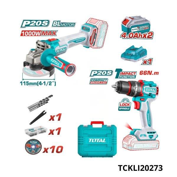 TOTAL pack visseuse meuleuse TCKLI20273