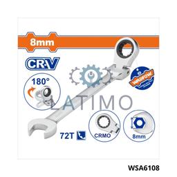 Wadfow cle mixte a cliquet rev 8mm WSA6108