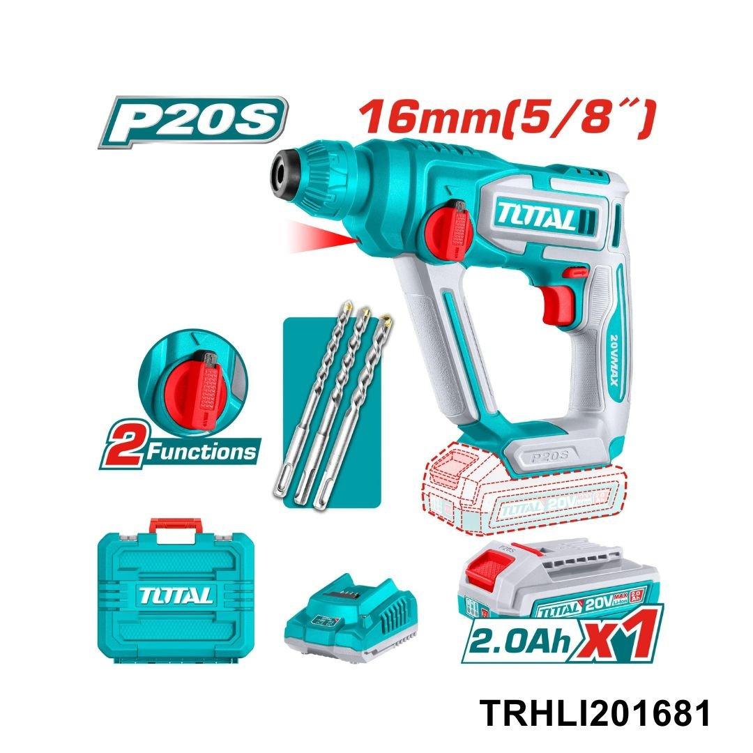 TOTAL marteau perforateur 600w a b 20v + 3m TRHLI201681