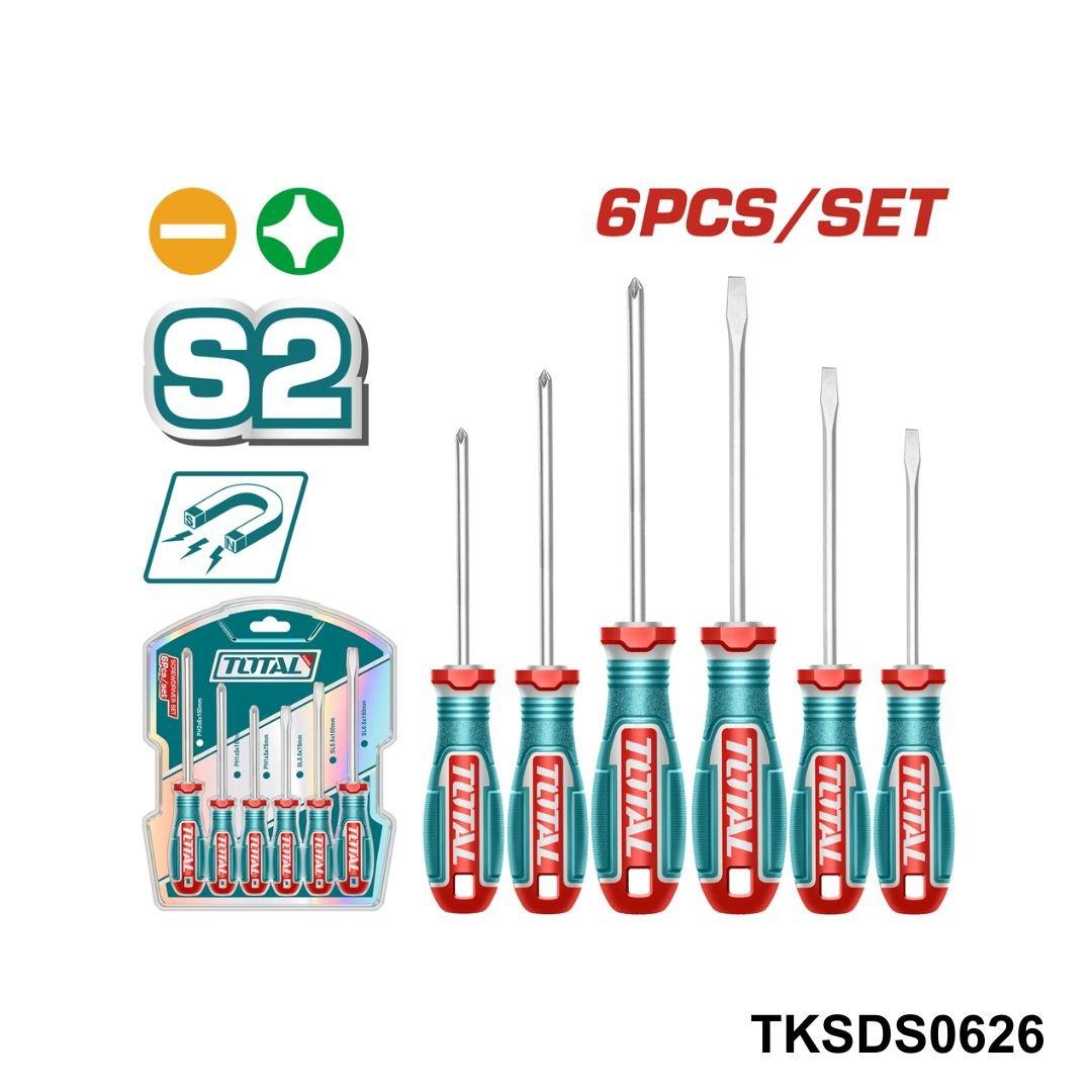 TOTAL JEU DE 6 TOURNEVIS DIVERS TKSDS0626