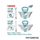 TOTAL jeu 16 cles mixtes THT103RK166