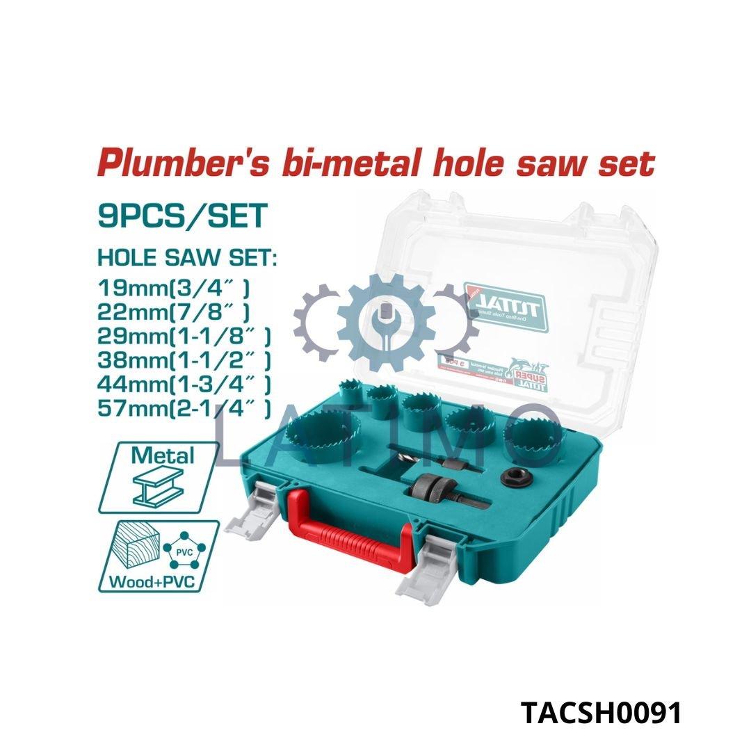 TOTAL Jeu 9 scie a cloche bi-metal Plombier 19-57 TACSH0091
