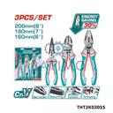 TOTAL Jeu de 3 pinces levier THT2K0301S