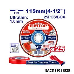 EMTOP Jeu de 25 disque tronçonner 115mm EACD11011525