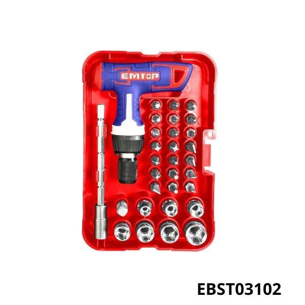 EMTOP Jeu de 31 tournevis cliquet EBST03102
