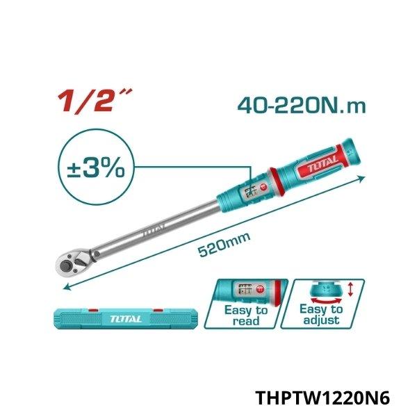 TOTAL Cliquet dynamometrique 1 2 220nm THPTW1220N6