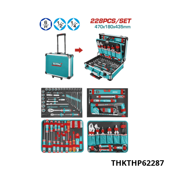 TOTAL Kit outils 228pcs THKTHP62287