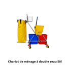 CAMY Chariot de ménage à double seau 50l B-047