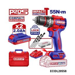 EMTOP Visseuse perceuse brushless 55nm 20v ECIDL20558