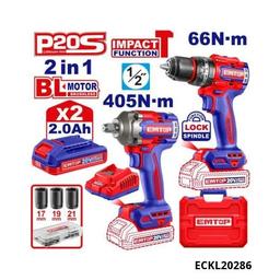 EMTOP Kit perceuse + cle a choc 405 pcs 2b2 ECKL20286