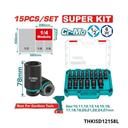 TOTAL Coffret de douilles à chocs 15 pcs THKISD12158L